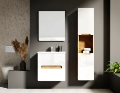 welltime Waschtisch »Lupo« Badschrank mit Waschbecken,Soft Close,in verschiedenen Breiten (60,80)