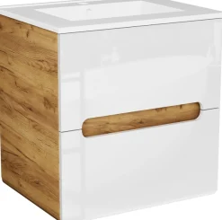 welltime Waschtisch »Lupo« Badschrank mit Waschbecken,Soft Close,in verschiedenen Breiten (60,80)