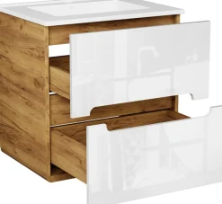 welltime Waschtisch »Lupo« Badschrank mit Waschbecken,Soft Close,in verschiedenen Breiten (60,80)