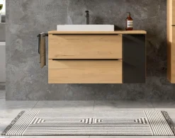 welltime Waschtisch »MAILAND, 2 Metall-Vollauszüge mit Softclose, Aufsatzbecken« Maße (B/H/T): ca. 105/65,5/47 cm,