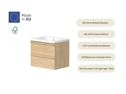welltime Waschtisch »Only inklusive Waschbecken, Schubladen mit Vollauszug« Badmöbel in verschiedenen Breiten, mit Soft-Close Funktion, FSC®