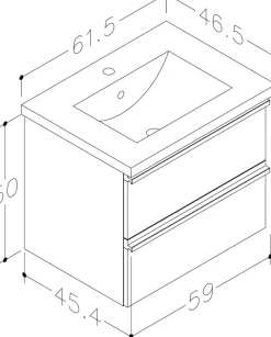 welltime Waschtisch »Only inklusive Waschbecken, Schubladen mit Vollauszug« Badmöbel in verschiedenen Breiten, mit Soft-Close Funktion, FSC®