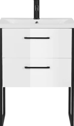 welltime Waschtisch »Paris« Breite 60cm , Badmöbel Loft Design , Metall , inkl. Waschbecken