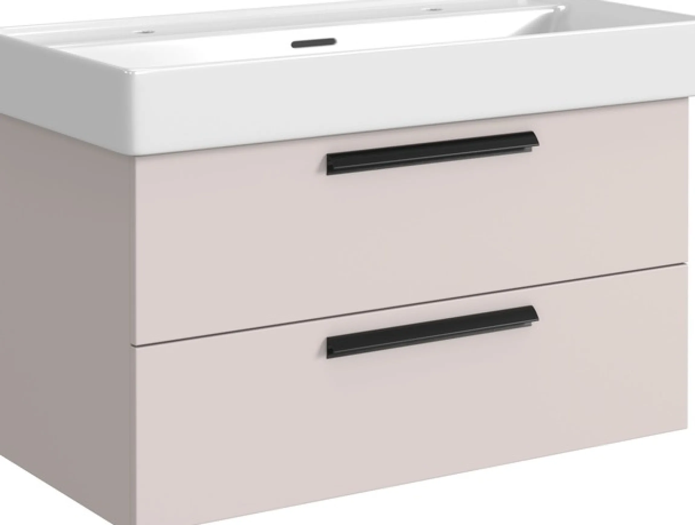 welltime Waschtisch »SALVADA, Softclose-Auszüge, Keramikbecken« Maße (B/T/H): 100/48/63 cm,Kaschmir, Lochbohrung für zwei Armaturen, Anti-Finger-Print