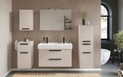 welltime Waschtisch »SALVADA, Softclose-Auszüge, Keramikbecken« Maße (B/T/H): 100/48/63 cm,Kaschmir, Lochbohrung für zwei Armaturen, Anti-Finger-Print
