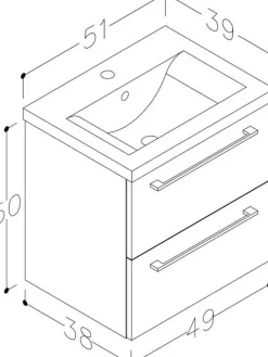 welltime Waschtisch »Scandic, Waschbeckenunterschrank inkl. Waschbecken, Badmöbel«