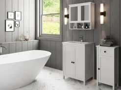 welltime Waschtisch »SYLT« Badmöbel inkl. Keramikwaschbecken, Breite 60cm