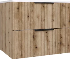 welltime Waschtisch »TIBU mit Waschbecken. 2 Schubladen. 2 Breiten (60/80cm) und 4 Farben« Badschrank mit Waschbecken, Softclose, Maße B/H/T: 61/53/47 cm