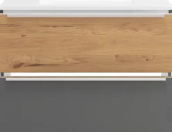 welltime Waschtisch »TRIENT, Softclose-Auszüge, Mineralgussbecken« matt onyx-grey/wildeiche, Mineralgussbecken