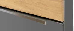 welltime Waschtisch »TRIENT, Softclose-Auszüge, Mineralgussbecken« matt onyx-grey/wildeiche, Mineralgussbecken