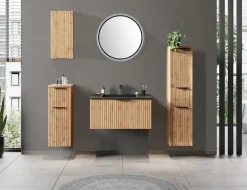 welltime Waschtisch wahlweise mit Auflage- oder Aufsatzbecken in zwei verschiedenen Farben