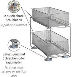 WENKO Auszug »Modell Gioma« Schubladenregal, Organizer mit 2 Etagen, für Unterschränke & Regale