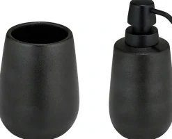 WENKO Badaccessoire-Set »Modell Nerno« Seifenspender und Zahnputzbecher aus hochwertiger Keramik