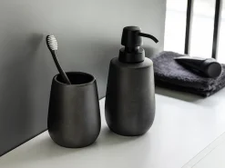 WENKO Badaccessoire-Set »Modell Nerno« Seifenspender und Zahnputzbecher aus hochwertiger Keramik