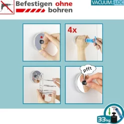 WENKO Badaccessoire-Set »Vacuum-Loc Quadro« WC-Garnitur,Toilettenpapierhalter