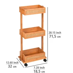 WENKO Badregal »Allegre« Wagen, aus Bambus und Rattan