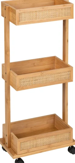 WENKO Badregal »Allegre« Wagen, aus Bambus und Rattan