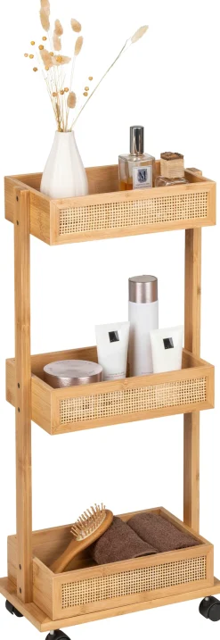 WENKO Badregal »Allegre« Wagen, aus Bambus und Rattan