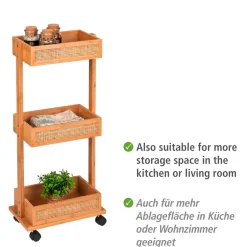WENKO Badregal »Allegre« Wagen, aus Bambus und Rattan