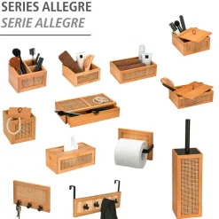 WENKO Badregal »Allegre« Wagen, aus Bambus und Rattan