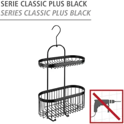 WENKO Badregal »Classic Plus Black« 1 Ablage, 1 Korb
