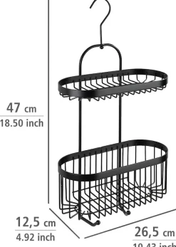 WENKO Badregal »Classic Plus Black« 1 Ablage, 1 Korb