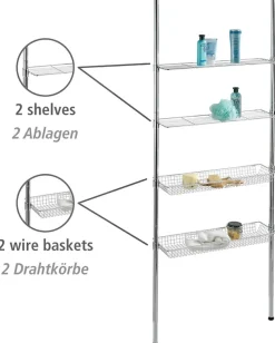 WENKO Badregal »Ellera Teleskopregal« 2 Ablagen, 2 Körbe