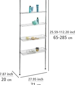 WENKO Badregal »Ellera Teleskopregal« 2 Ablagen, 2 Körbe