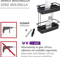 WENKO Badregal »Molinella« 2 Etagen, Extra tiefe Körbe