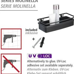 WENKO Badregal »Molinella« zur Wandmontage, extra tief