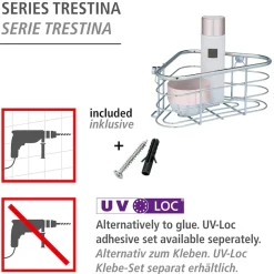 WENKO Badregal »Trestina« Eckablage aus Edelstahl