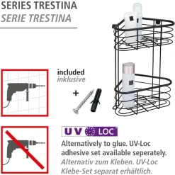 WENKO Badregal »Trestina« Eckablage mit 2 Etagen