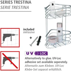 WENKO Badregal »Trestina« Eckablage mit 2 Etagen