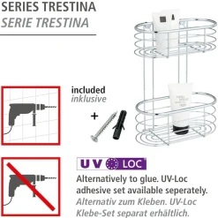 WENKO Badregal »Trestina« 2 Etagen, aus rostfreiem Edelstahl