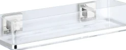 WENKO Badregal »Vacuum-Loc Quadro« aus Kunststoff, Edelstahl-Halterung, Befestigen ohne Bohren