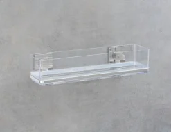 WENKO Badregal »Vacuum-Loc Quadro« aus Kunststoff, Edelstahl-Halterung, Befestigen ohne Bohren