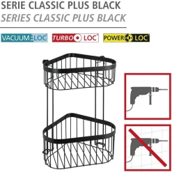 WENKO Eckregal »Classic Plus Black« 1 Ablage, 1 Korb