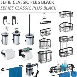 WENKO Eckregal »Classic Plus Black« 1 Ablage, 1 Korb