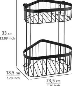 WENKO Eckregal »Classic Plus Black« 1 Ablage, 1 Korb