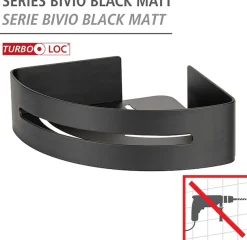 WENKO Eckregal »Turbo-Loc® Modell Bivio« aus Aluminium für Shampoo, rostfrei, Befestigen ohne Bohren