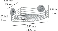 WENKO Eckregal »Vacuum-Loc® Modell Bari« 3 Stk. tlg. fürs Badezimmer mit 2 Haken, Befestigen ohne Bohren