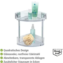 WENKO Eckregal »Vacuum-Loc Quadro« 2 Etagen