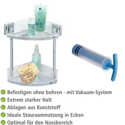 WENKO Eckregal »Vacuum-Loc Quadro« 2 Etagen
