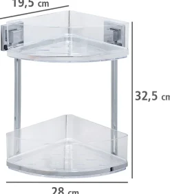 WENKO Eckregal »Vacuum-Loc Quadro« 2 Etagen