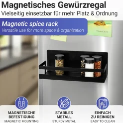 WENKO Gewürzregal »Modell Ima« magnetisches Küchenregal, pulverbeschichtetes Metall