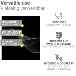 WENKO Küchenrückwand »Modell Rauch« Küchenrückwand für Herd oder Spüle, gehärtetes Glas, hitzebeständig