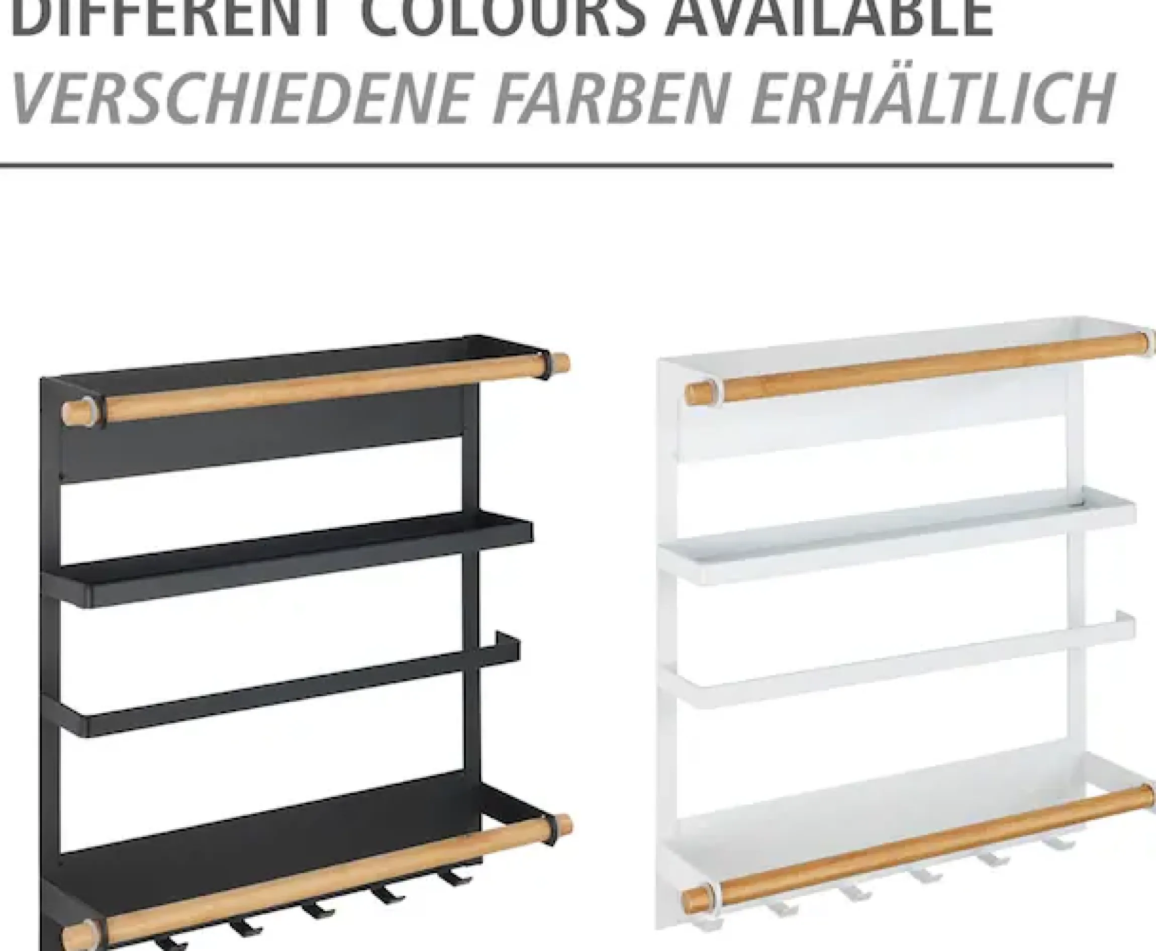 WENKO Küchenregal »Modell Magna« magnetisches Regal mit Küchenrollenhalterung, Befestigung ohne Bohren