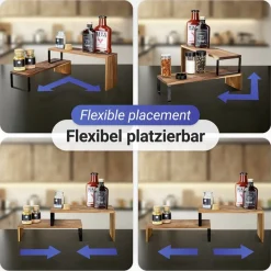 WENKO Küchenregal »Modell Vali Akazie« 2 Stk. tlg. Regal aus Akazienholz für die Arbeitsfläche, flexibel kombinierbar