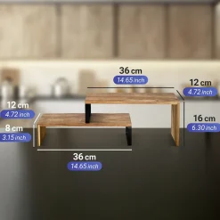 WENKO Küchenregal »Modell Vali Akazie« 2 Stk. tlg. Regal aus Akazienholz für die Arbeitsfläche, flexibel kombinierbar
