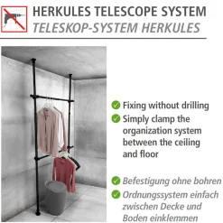 WENKO Kleiderstange »Herkules« 2 Stk. tlg. ausziehbar bis 120 cm